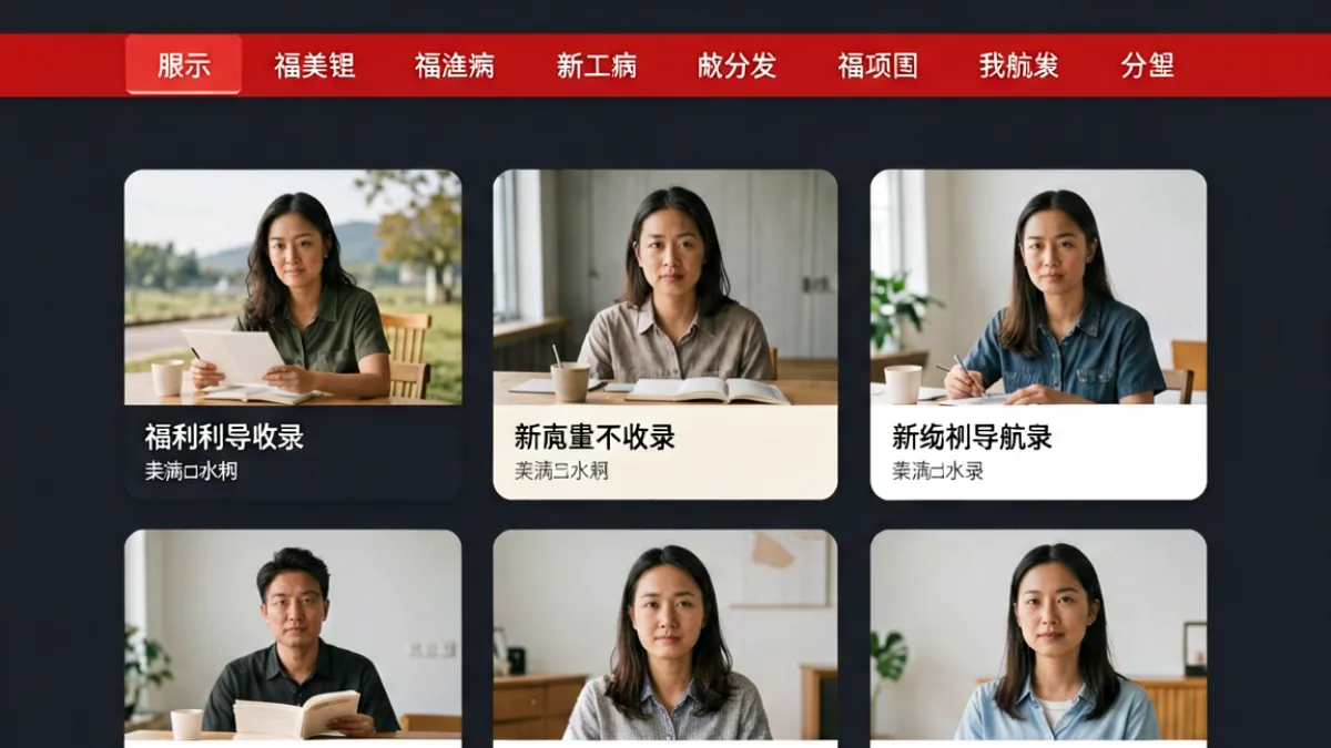 第一福利导航首页界面全览，展示分类标签、精选推荐与搜索入口的整体布局